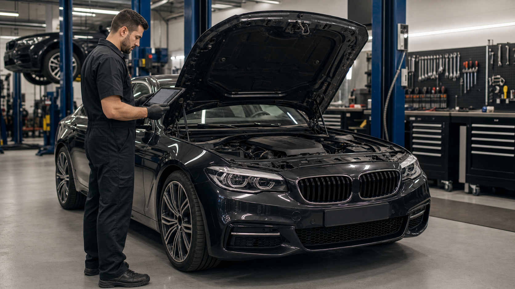 Diagnostic tablet inspection for a European car