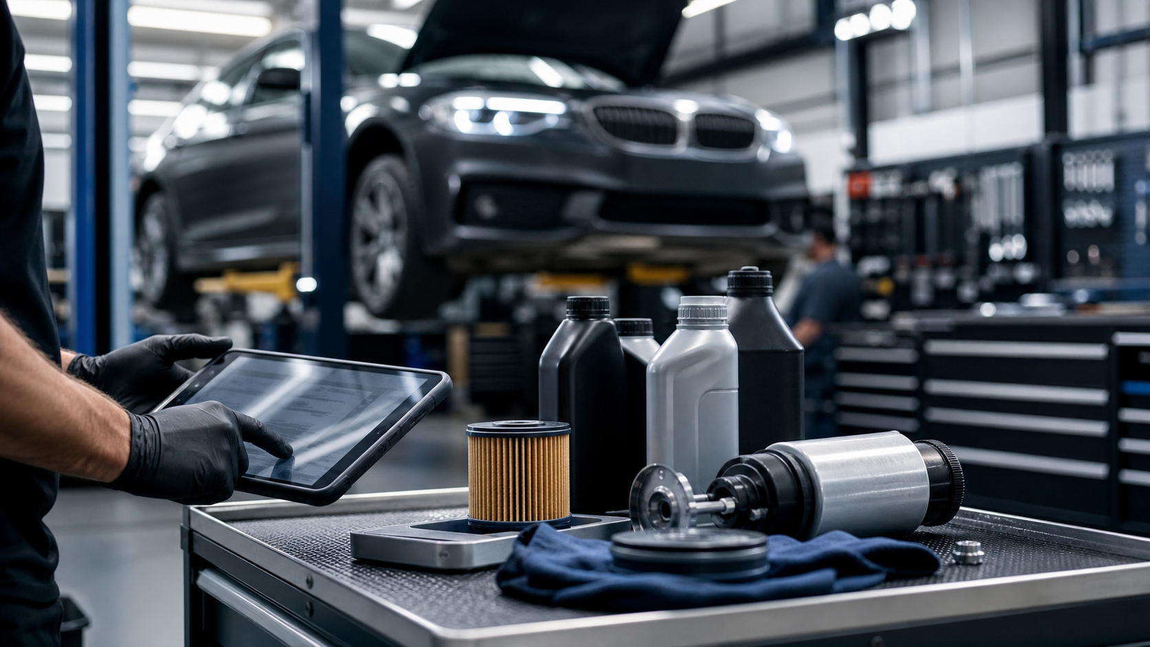 Logbook service maintenance items for a European car